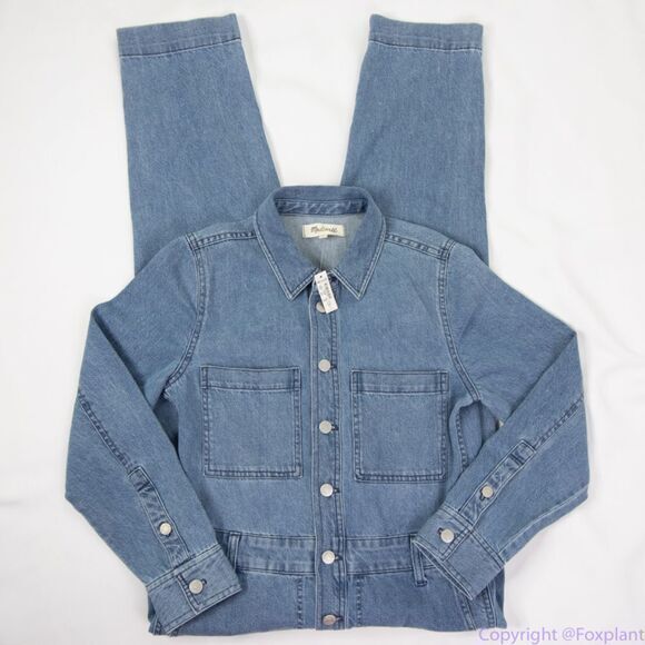 Madewell Denim Relaxed Coverall Jumpsuit in Glenroy Wash, NWT, size S - Picture 13 of 16